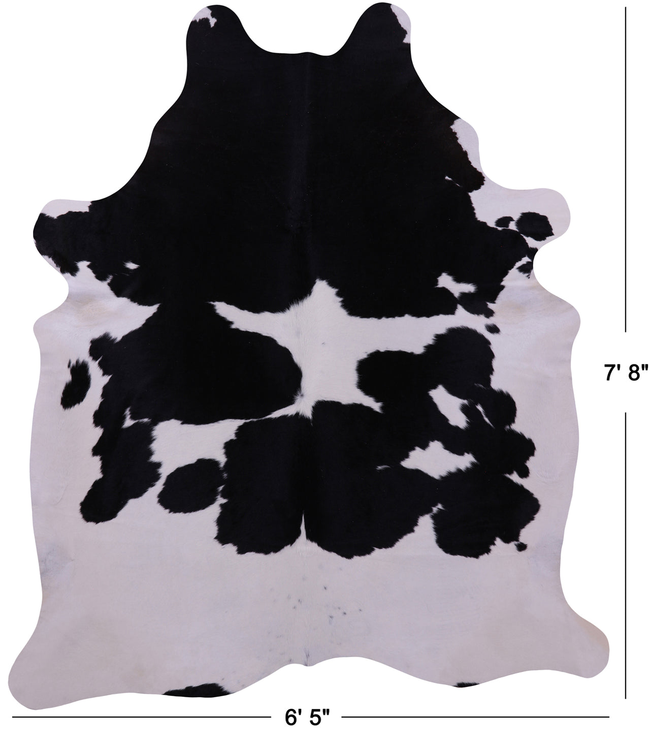 Black & White Natural Cowhide Rug - XX-Large 7' 8"H x 6' 5"W