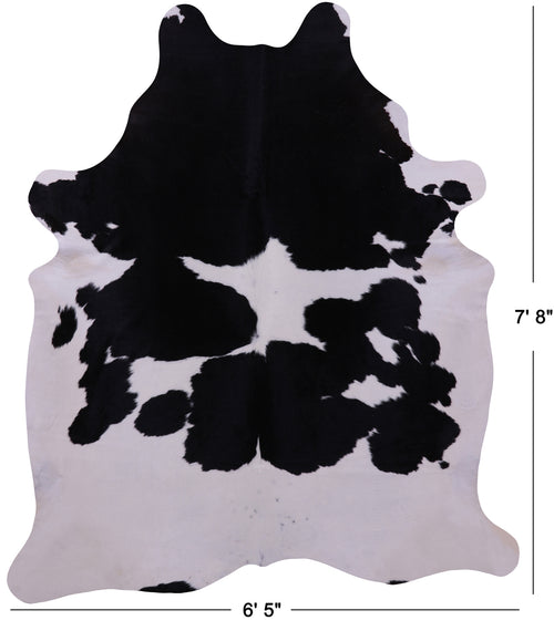 Black & White Natural Cowhide Rug - XX-Large 7' 8