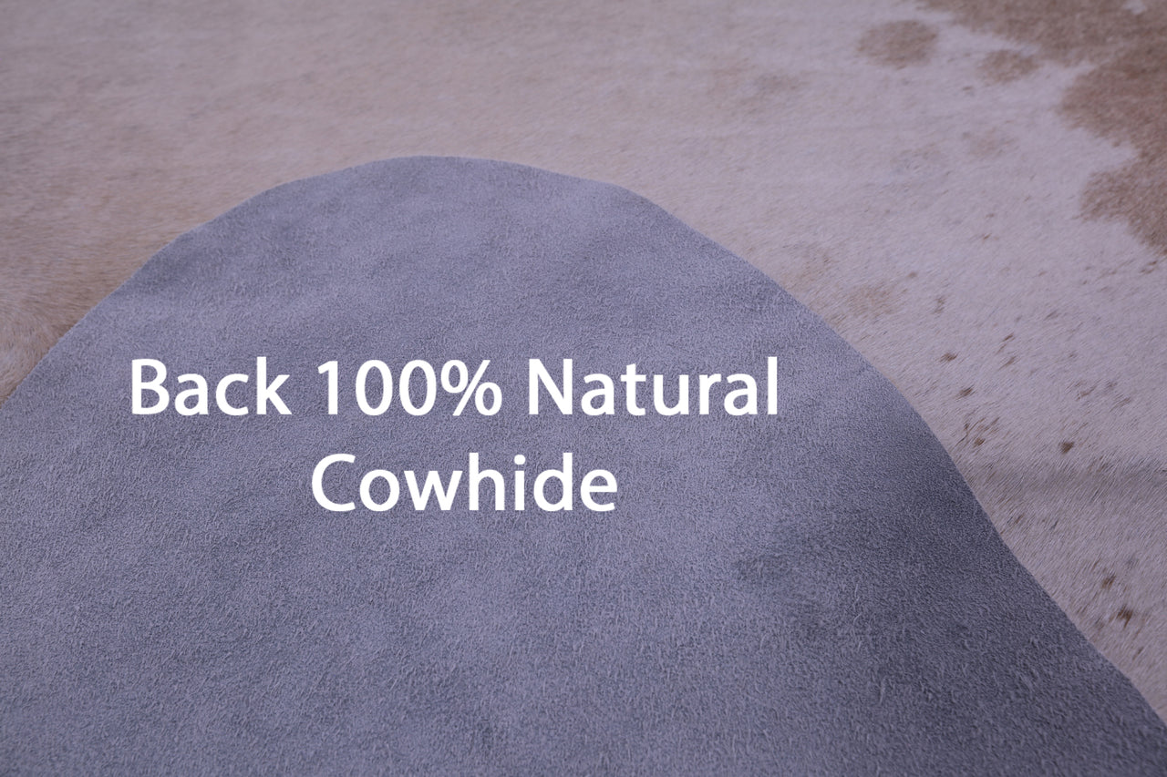 Brown & White Natural Cowhide Rug - XX-Large 8' 0"H x 7' 3"W