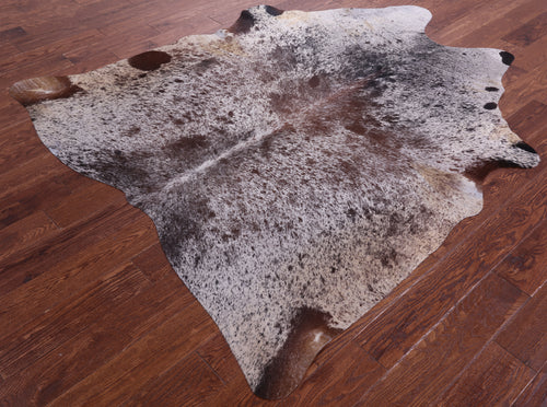 Brown Salt & Pepper Natural Cowhide Rug - X-Large 6' 10