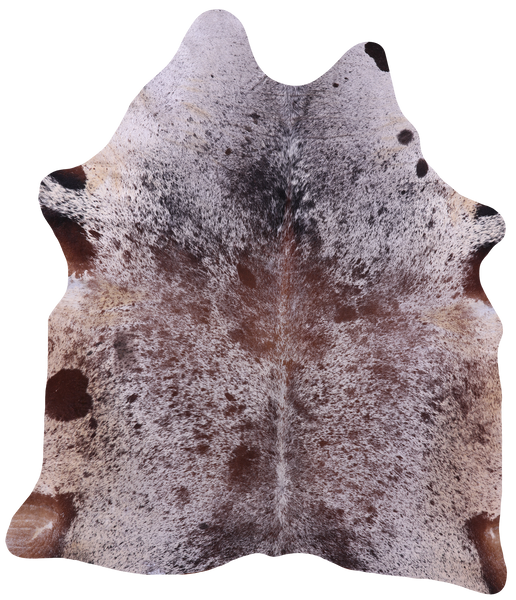 Brown Salt & Pepper Natural Cowhide Rug - X-Large 6' 10"H x 6' 0"W