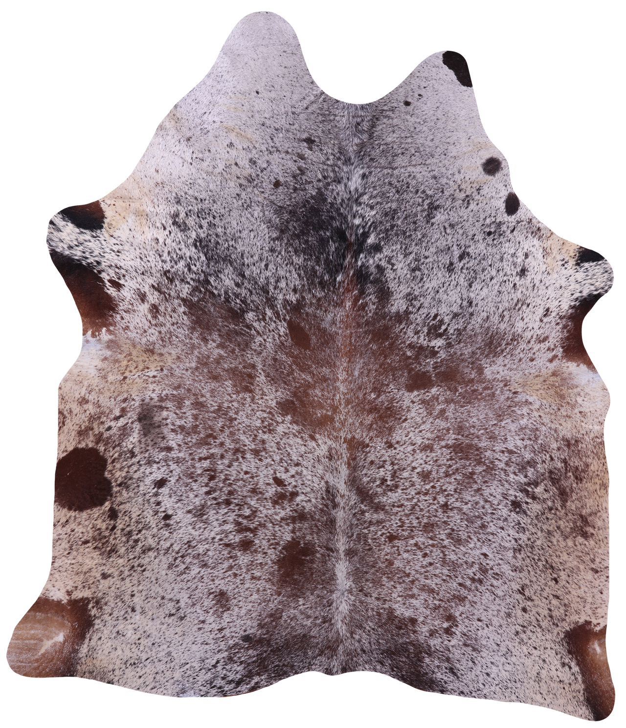 Brown Salt & Pepper Natural Cowhide Rug - X-Large 6' 10"H x 6' 0"W
