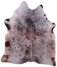 Thumbnail for Brown Salt & Pepper Natural Cowhide Rug - X-Large 6' 10
