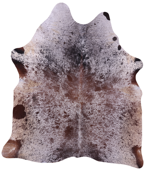 Brown Salt & Pepper Natural Cowhide Rug - X-Large 6' 10