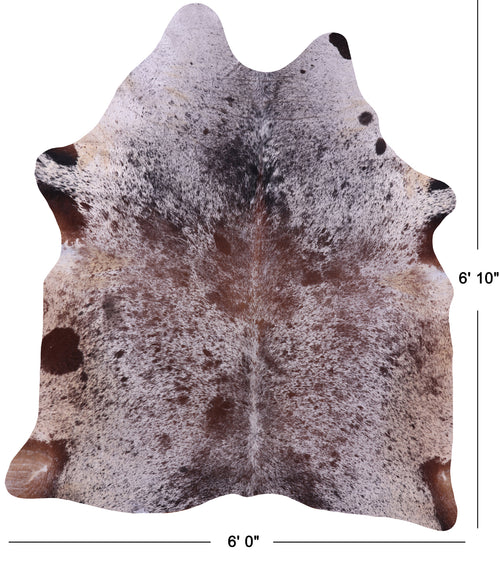 Brown Salt & Pepper Natural Cowhide Rug - X-Large 6' 10
