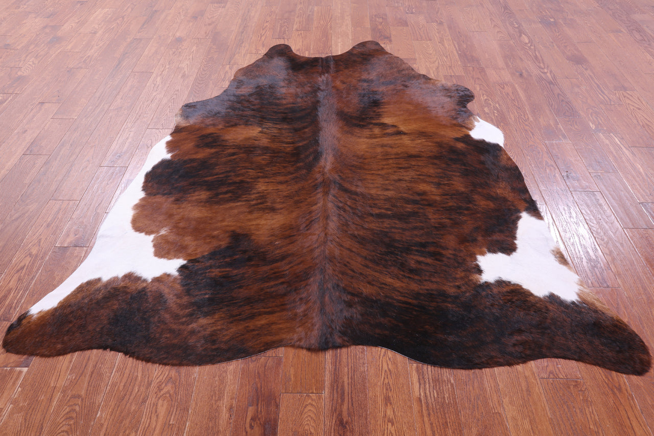 Brindle Natural Cowhide Rug - X-Large 7' 2"H x 6' 6"W