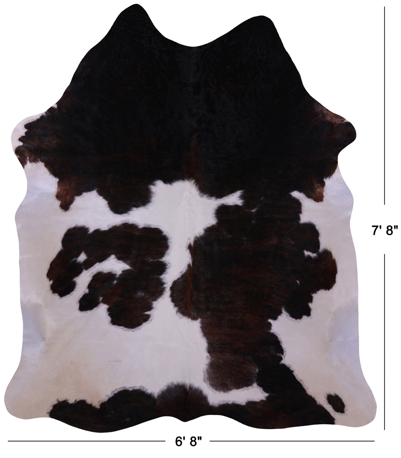 Brown & White Natural Cowhide Rug - XX-Large 7' 8"H x 6' 8"W