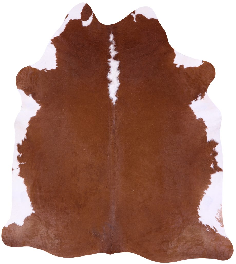 Brown & White Natural Cowhide Rug - XX-Large 8' 2"H x 7' 3"W