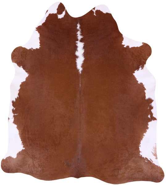 Brown & White Natural Cowhide Rug - XX-Large 8' 2"H x 7' 3"W