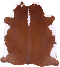 Thumbnail for Brown & White Natural Cowhide Rug - XX-Large 8' 2