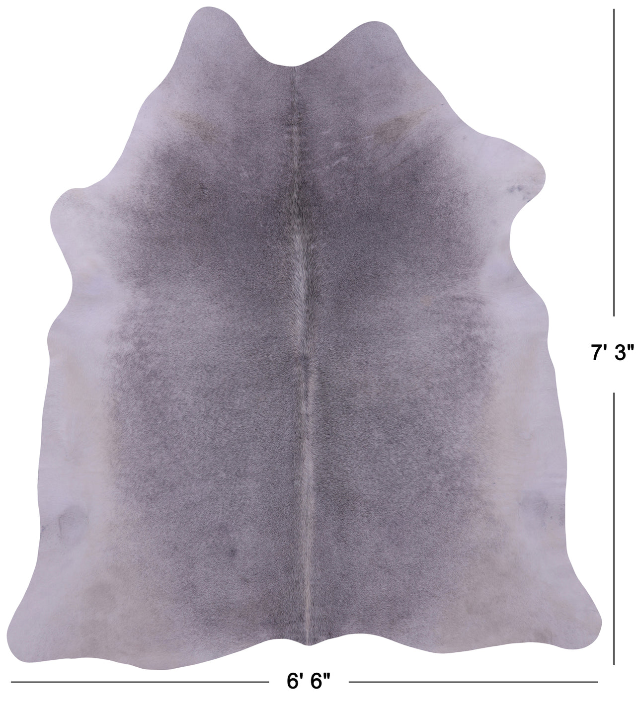 Grey Natural Cowhide Rug - X-Large 7' 3"H x 6' 6"W