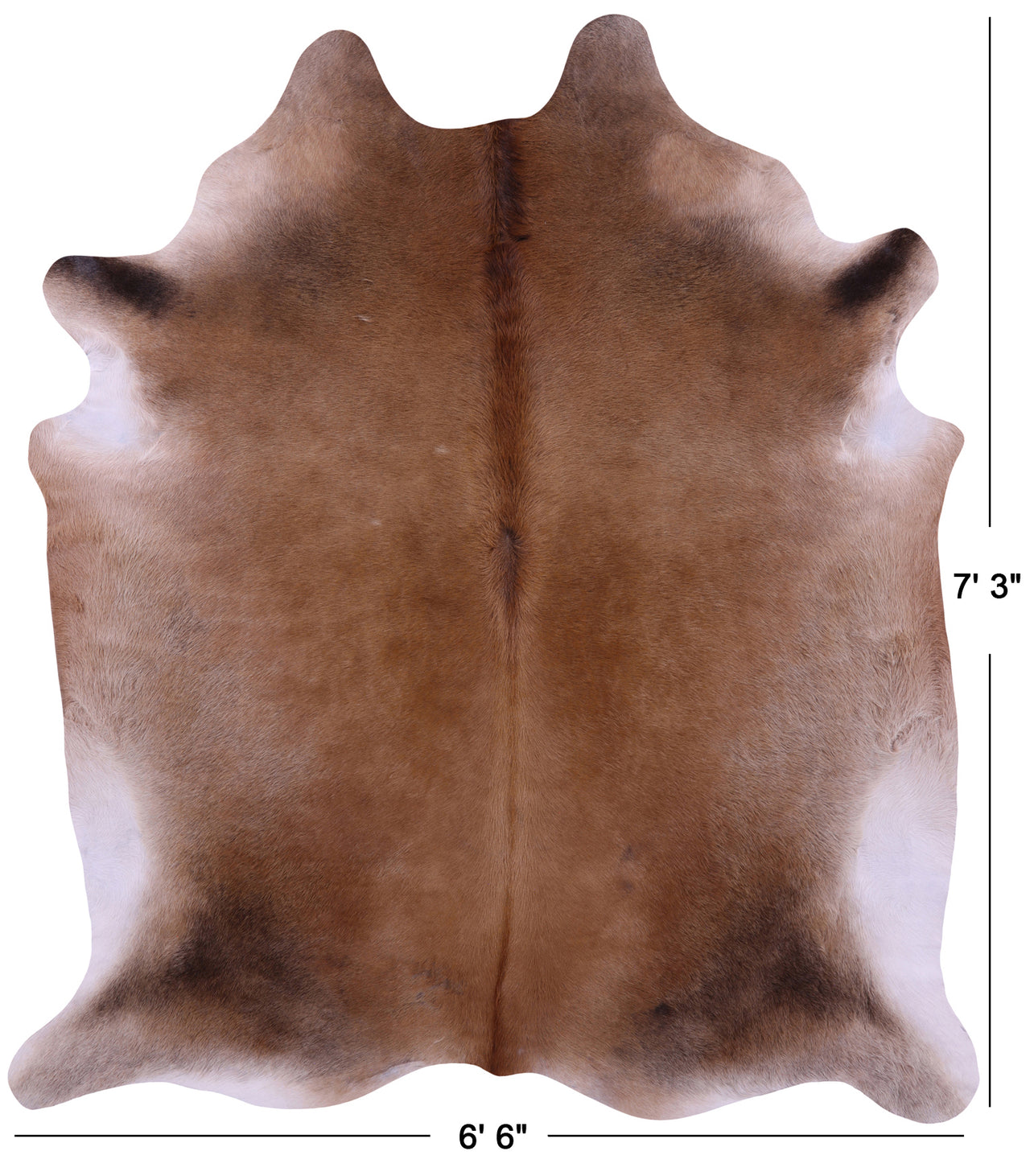 Light Brown Natural Cowhide Rug - X-Large 7' 3"H x 6' 6"W