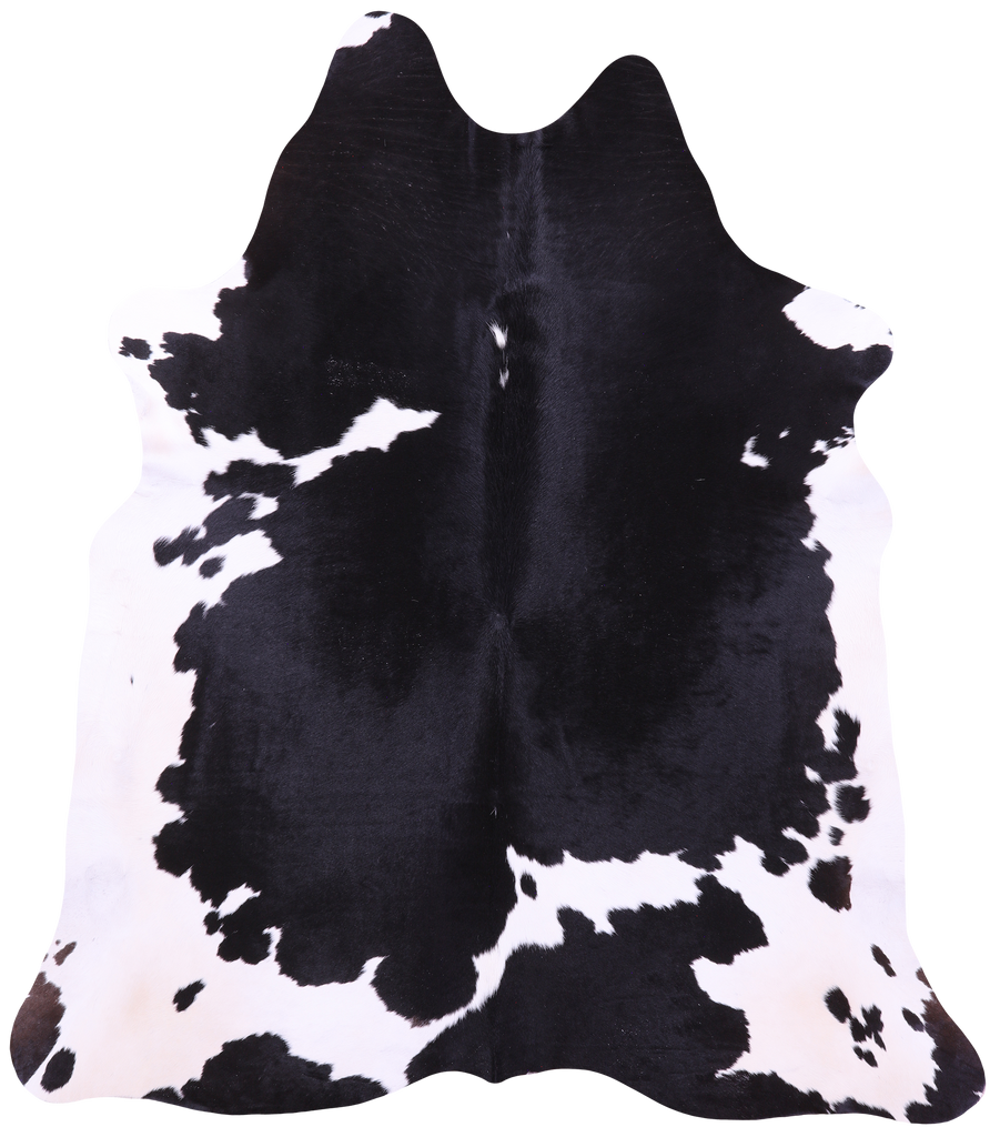 Black & White Natural Cowhide Rug - X-Large 7' 0"H x 6' 3"W