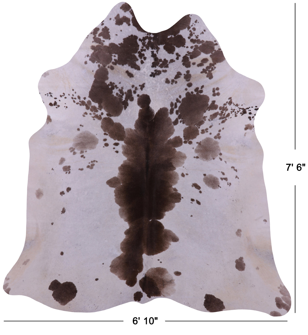 Brown Salt & Pepper Natural Cowhide Rug - XX-Large 7' 6"H x 6' 10"W