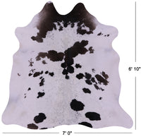 Thumbnail for Brown & White Natural Cowhide Rug - X-Large 6' 10