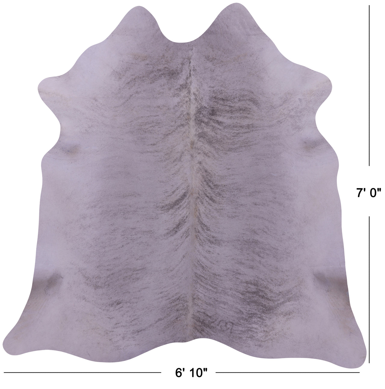 Grey Brindle Natural Cowhide Rug - X-Large 7' 0"H x 6' 10"W