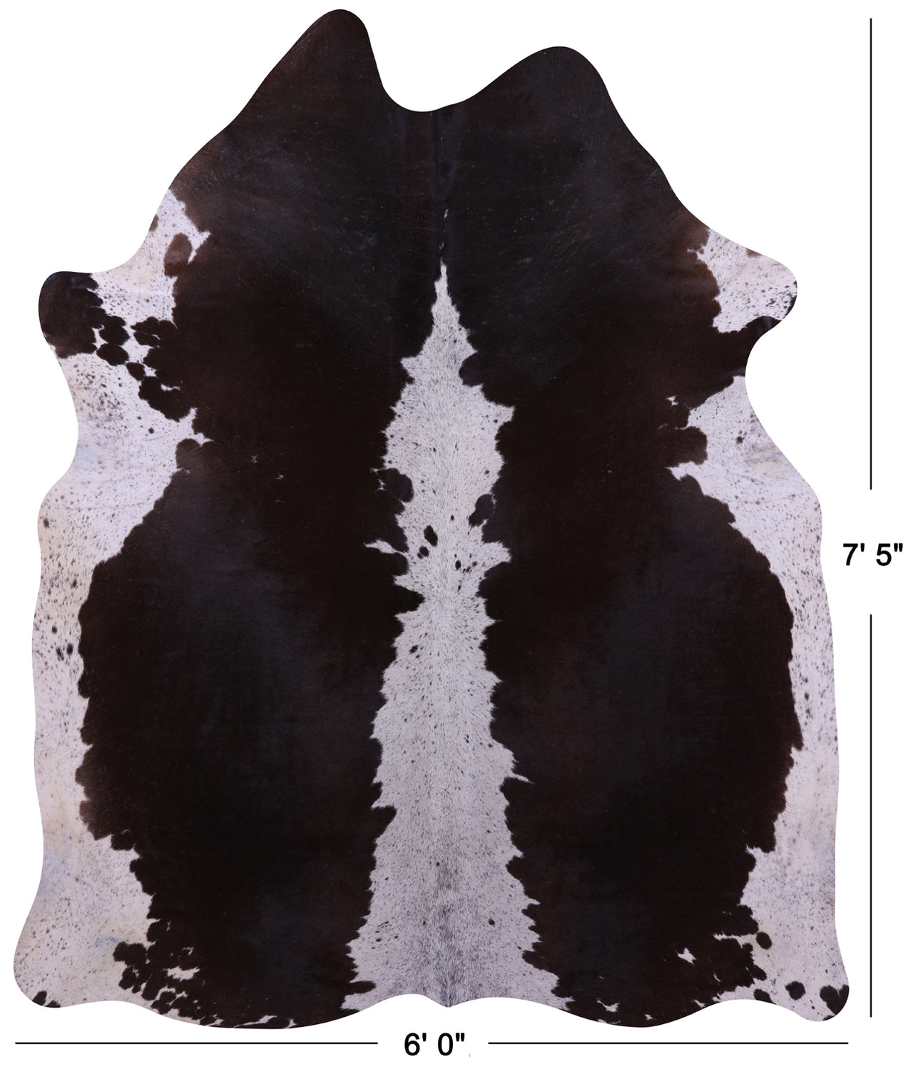 Brown & White Natural Cowhide Rug - XX-Large 7' 5"H x 6' 0"W