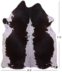 Thumbnail for Brown & White Natural Cowhide Rug - XX-Large 7' 5