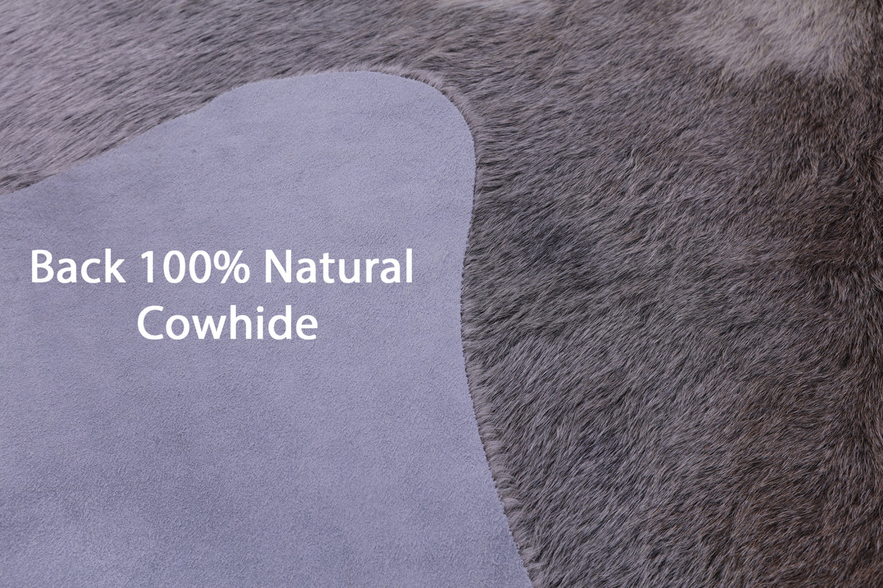 Grey Natural Cowhide Rug - X-Large 7' 2"H x 6' 3"W