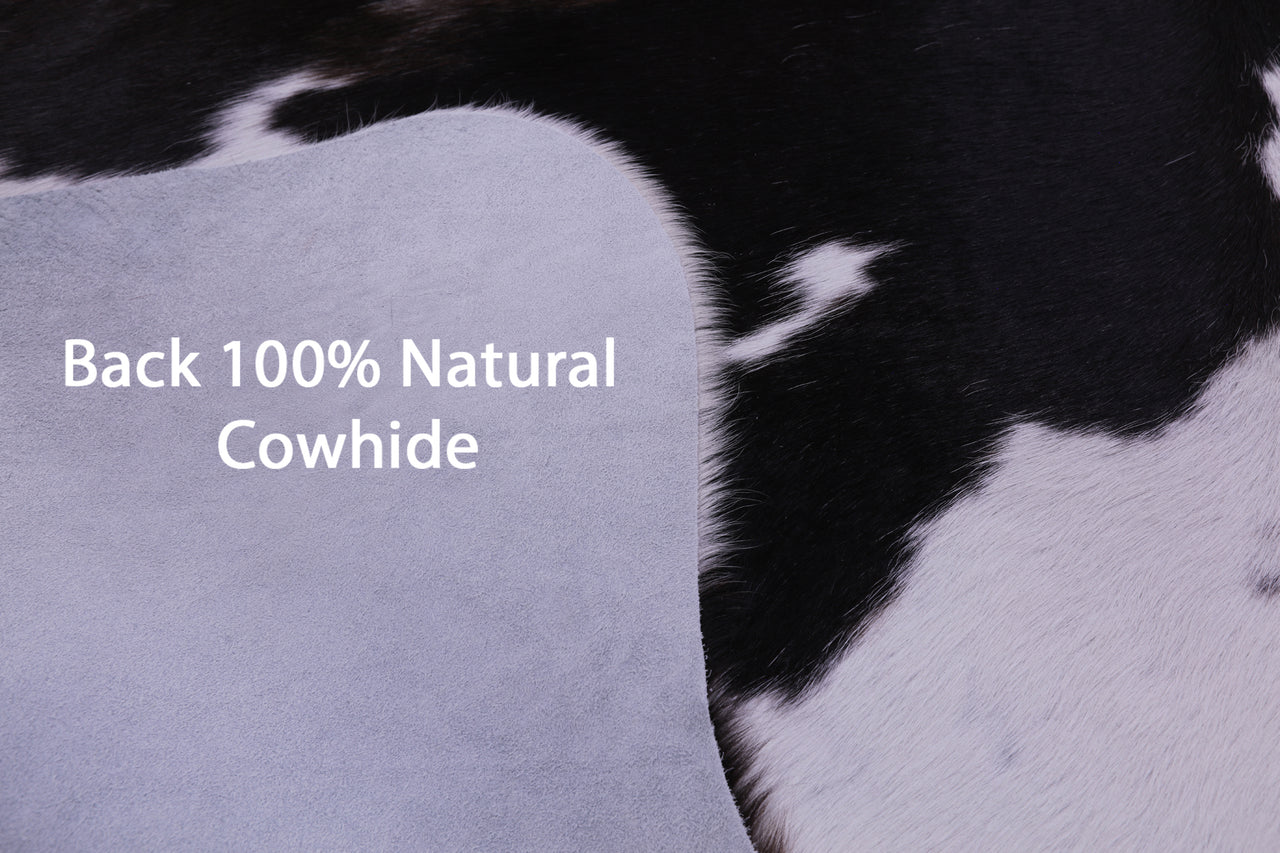 Brown & White Natural Cowhide Rug - X-Large 7' 0"H x 5' 4"W