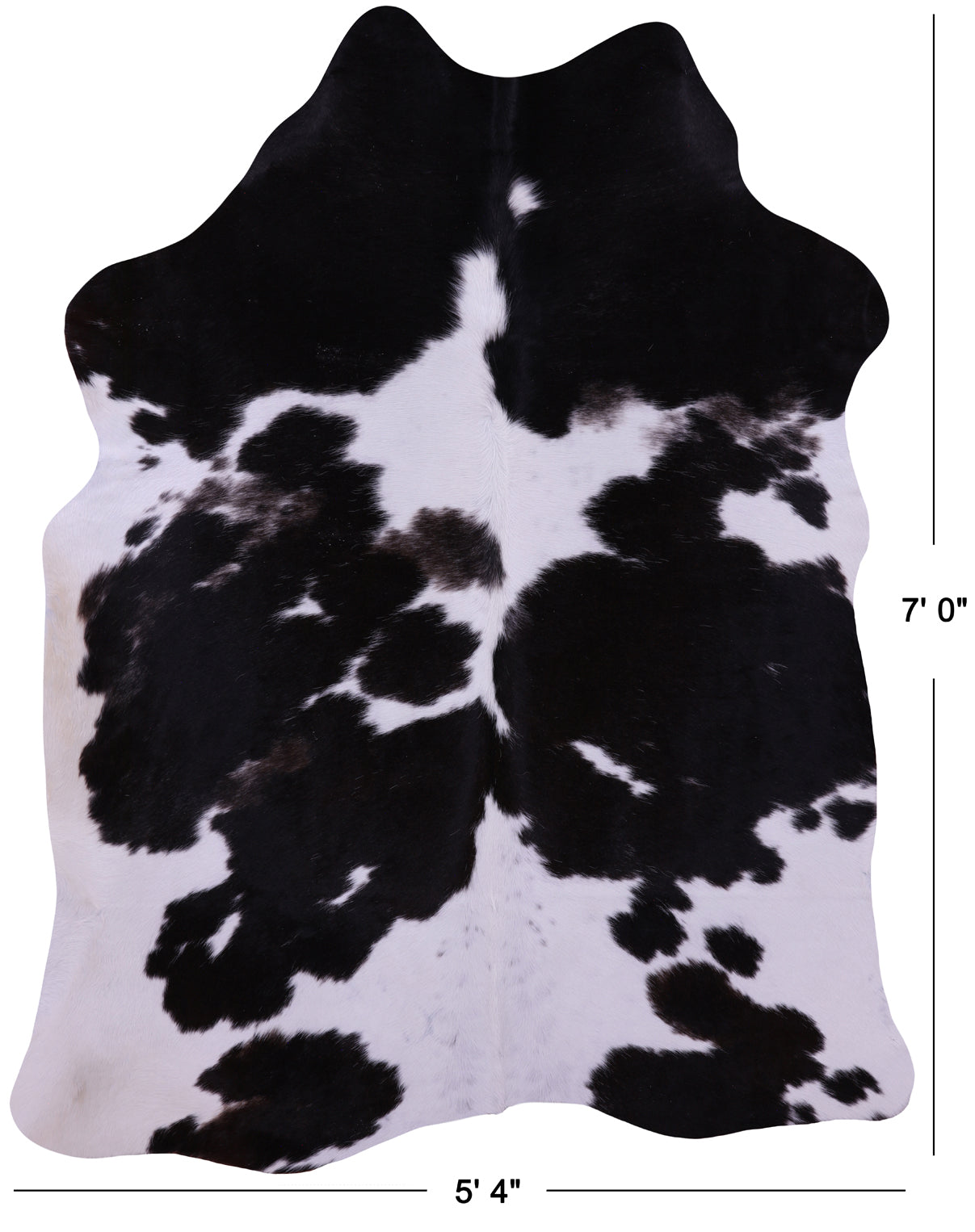 Brown & White Natural Cowhide Rug - X-Large 7' 0"H x 5' 4"W