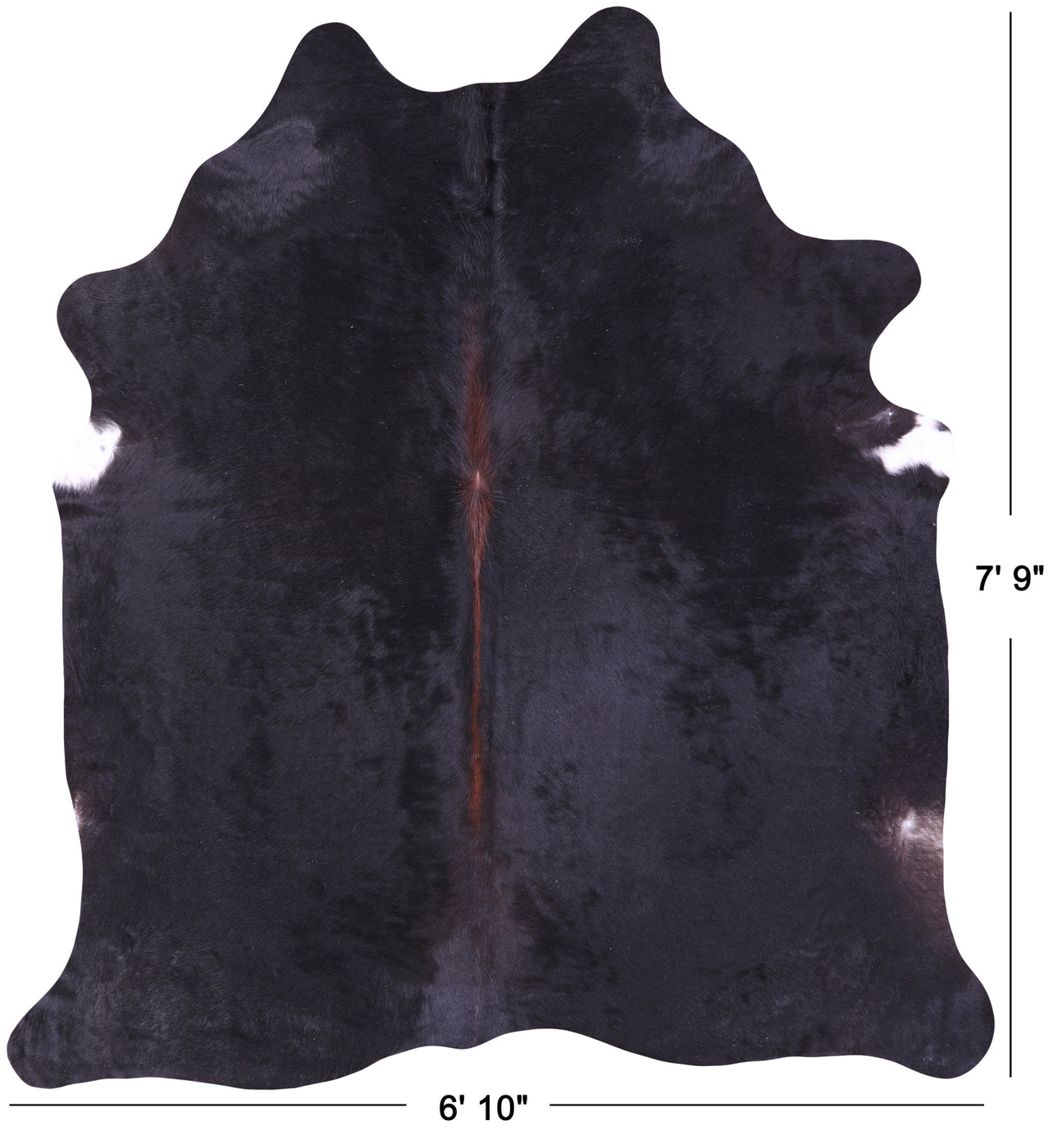 Black Natural Cowhide Rug - XX-Large 7' 9"H x 6' 10"W