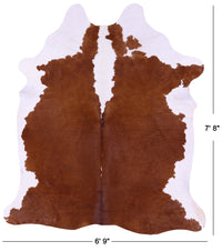 Thumbnail for Brown & White Natural Cowhide Rug - XX-Large 7' 8