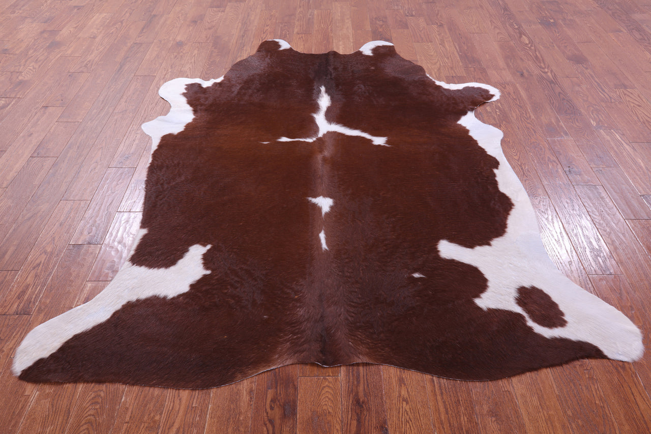 Brown & White Natural Cowhide Rug - XX-Large 7' 10"H x 6' 5"W