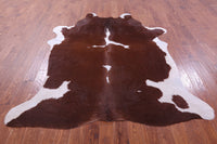 Thumbnail for Brown & White Natural Cowhide Rug - XX-Large 7' 10
