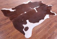 Thumbnail for Brown & White Natural Cowhide Rug - XX-Large 7' 10