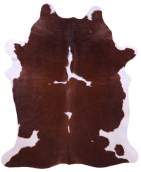 Thumbnail for Brown & White Natural Cowhide Rug - XX-Large 7' 10