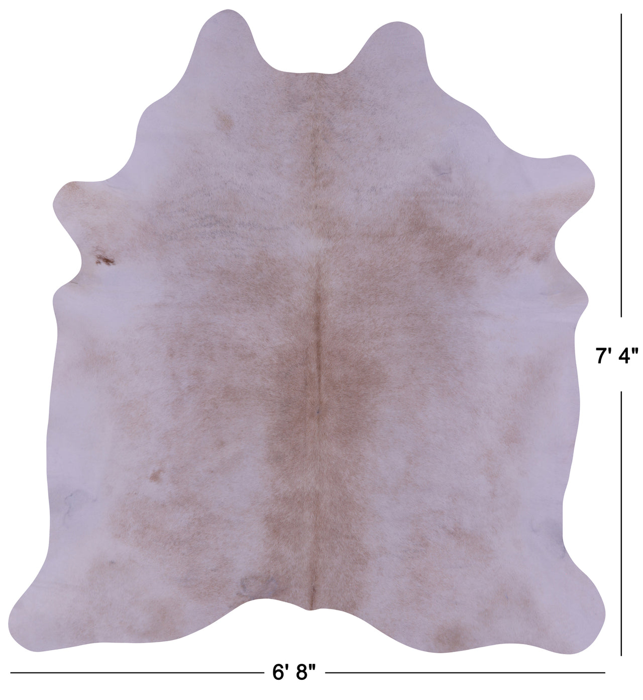 Beige Natural Cowhide Rug - XX-Large 7' 4"H x 6' 8"W