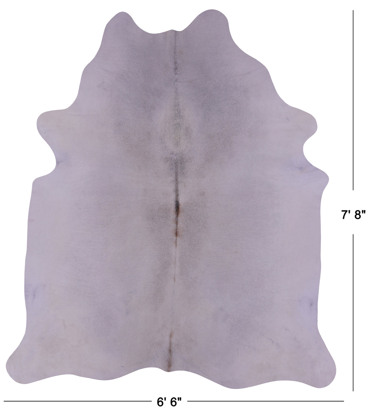 White Natural Cowhide Rug - XX-Large 7' 8"H x 6' 6"W