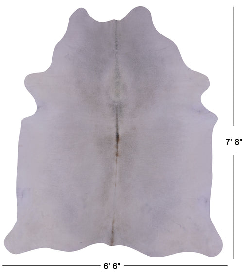 White Natural Cowhide Rug - XX-Large 7' 8
