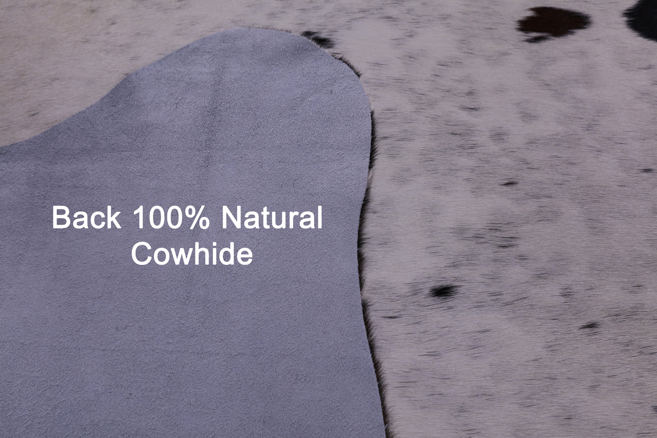 Brown Salt & Pepper Natural Cowhide Rug - XX-Large 7' 5"H x 7' 0"W