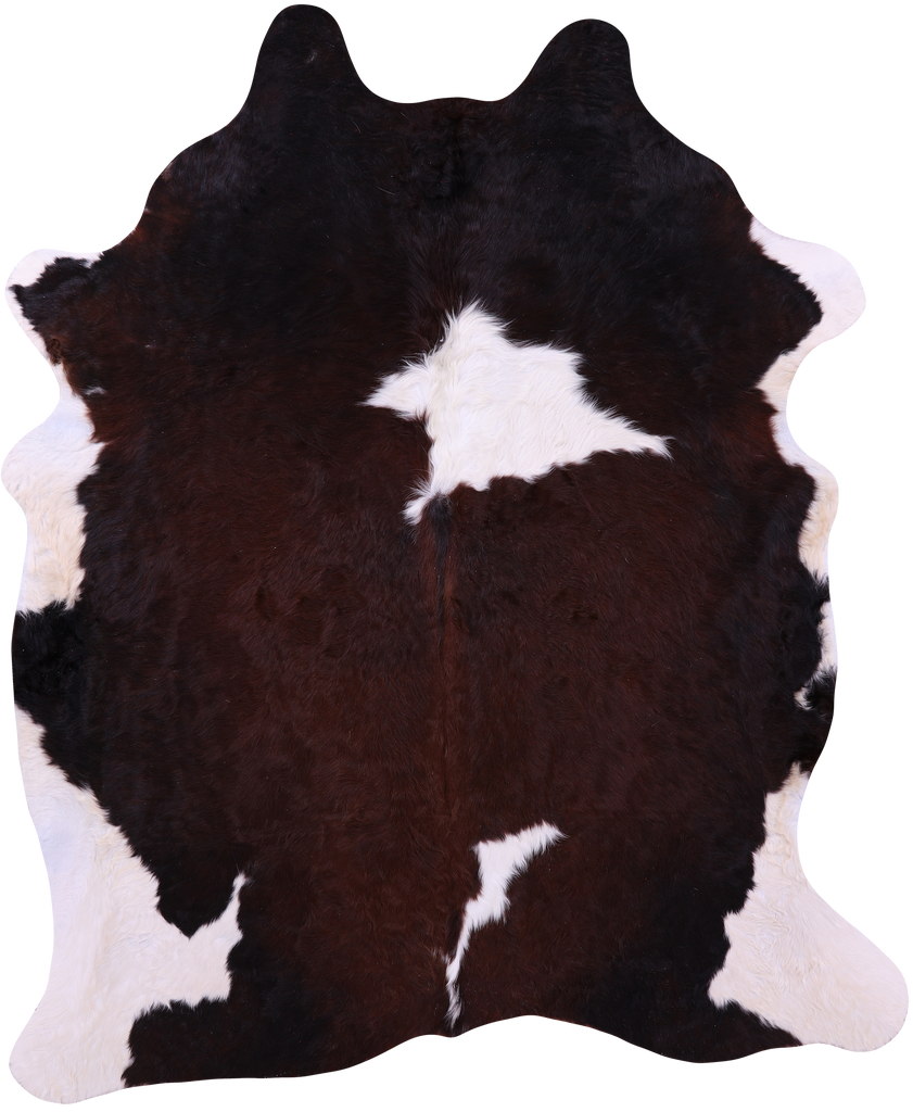 Brown & White Natural Cowhide Rug - XX-Large 8' 0"H x 6' 6"W