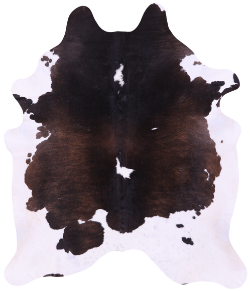 Brown & White Natural Cowhide Rug - XX-Large 7' 10