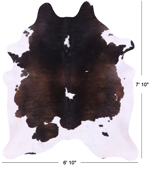 Brown & White Natural Cowhide Rug - XX-Large 7' 10