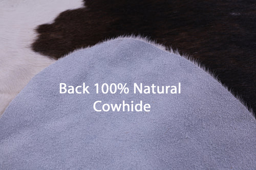 Brown & White Natural Cowhide Rug - XX-Large 7' 10