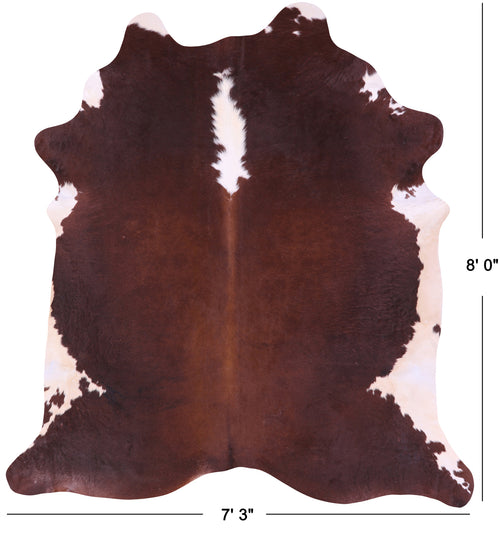 Brown & White Natural Cowhide Rug - XX-Large 8' 0