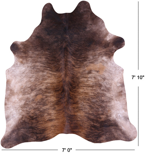 Light Brindle Natural Cowhide Rug - XX-Large 7' 10