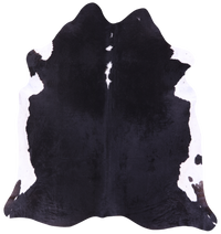 Thumbnail for Black & White Natural Cowhide Rug - XX-Large 8' 1
