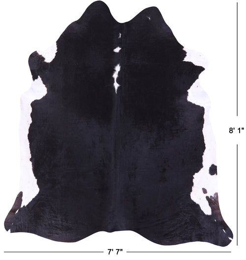 Black & White Natural Cowhide Rug - XX-Large 8' 1