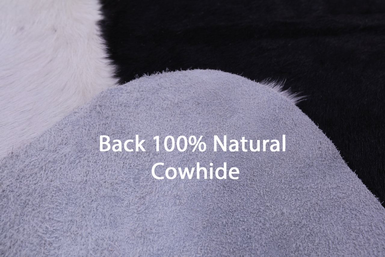 Black & White Natural Cowhide Rug - XX-Large 8' 1"H x 7' 7"W