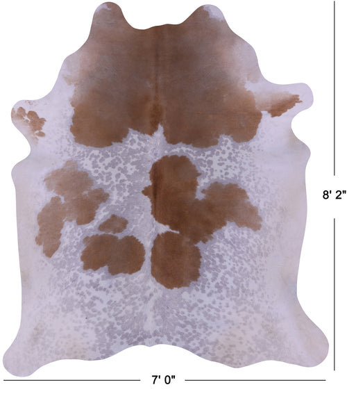 Brown & White Natural Cowhide Rug - XX-Large 8' 2