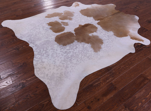 Brown & White Natural Cowhide Rug - XX-Large 8' 2