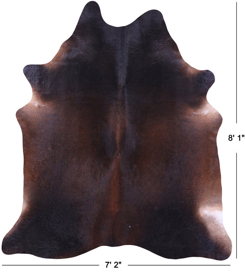 Dark Brown Natural Cowhide Rug - XX-Large 8' 1