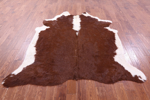 Brown & White Natural Cowhide Rug - X-Large 7' 3