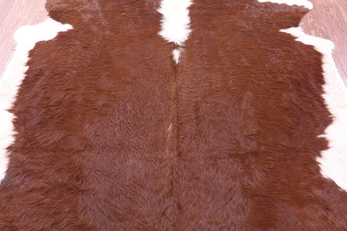 Brown & White Natural Cowhide Rug - X-Large 7' 3