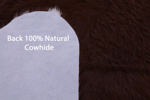 Brown & White Natural Cowhide Rug - X-Large 7' 3